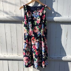 Vince Camuto Navy Floral Dress